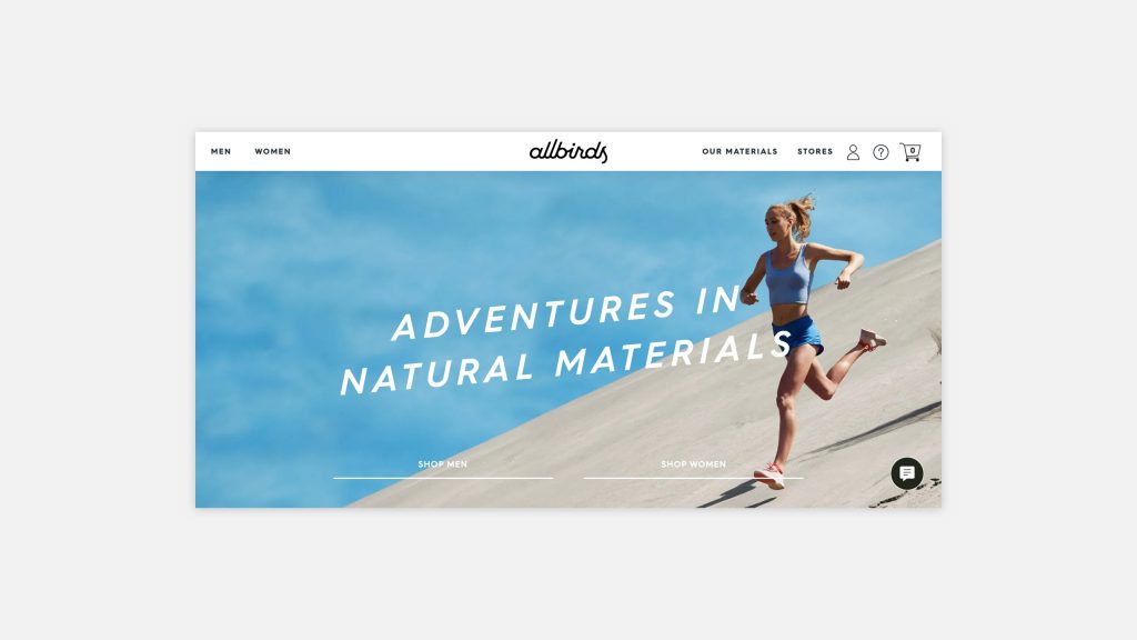 Allbirds demonstrates strategic calls-to-action that encourage click through