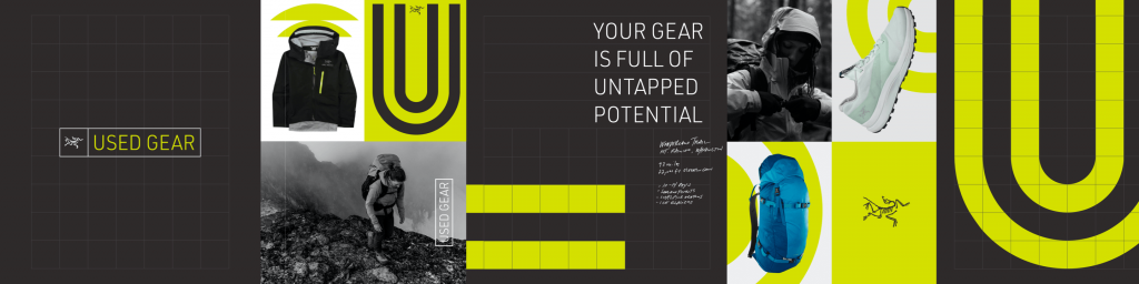 New full visual identity suite for the Arc'teryx Used Gear program