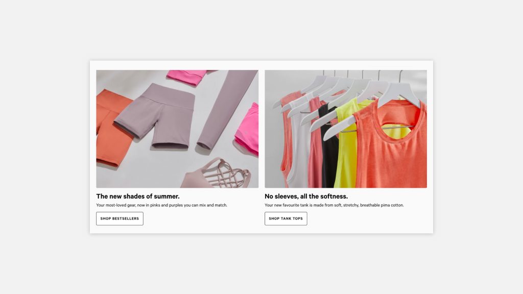 lululemon demonstrates strategic product merchandising on their ecommerce site