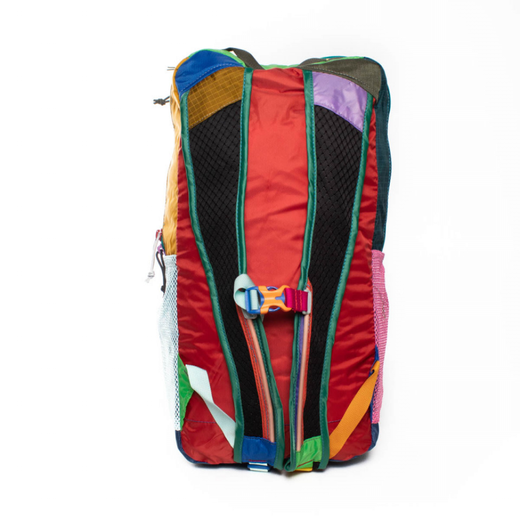 Cotopaxi's patchwork backpack made from left over technical fabric