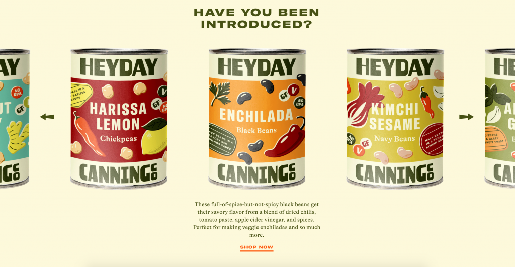 Heyday has a simple, bold and friendly approach to their packaging. 