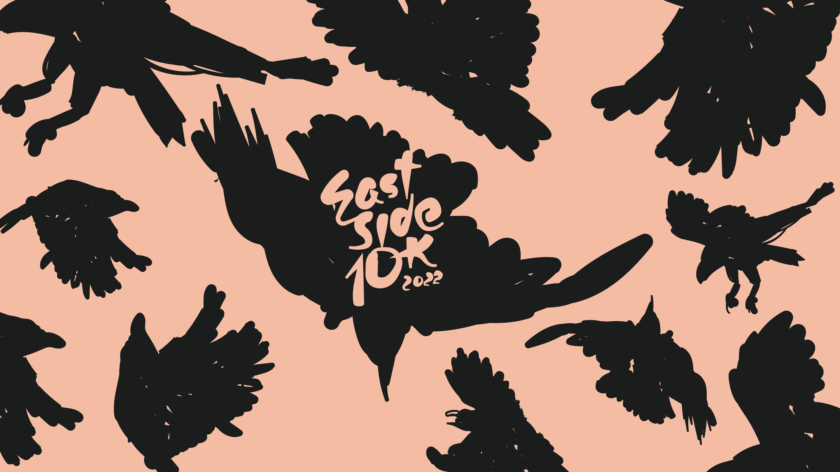 We created dynamic illustrations of crows to accompany the custom Eastside 10k logo